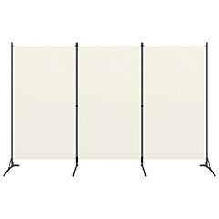 3-panel Room Divider Cream White 102.4"x70.9" - White