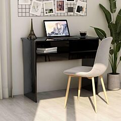 Desk High Gloss Black 35.4"x19.7"x29.1" Chipboard - Black