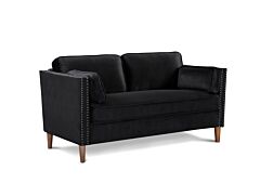 Double Seat Sofa With Armrests - Black