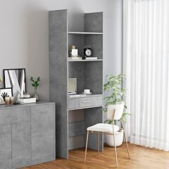 Book Cabinet Concrete Gray 23.6"x13.8"x70.9" Chipboard - Grey
