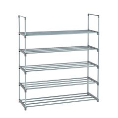 5 Tiers Shoe Rack Shoe Tower Shelf Storage Organizer For Bedroom, Entryway, Hallway, And Closet Gray Color Rt - Gray