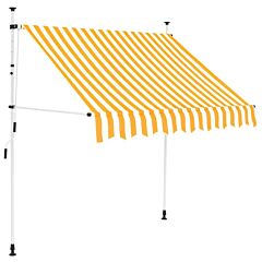 Manual Retractable Awning 78.7" Yellow And White Stripes - Yellow