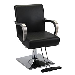 Barber Chair Salon Chair For Hair Stylist With Armrests - Black - Black