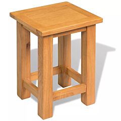 End Table Solid Oak Wood 10.6"x9.4"x14.6" - Brown