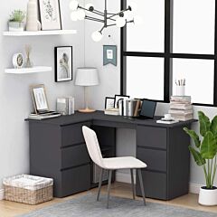 Corner Desk Gray 57.1"x39.4"x29.9" Chipboard - Grey