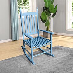 Wooden Porch Rocker Chair Blue - Blue