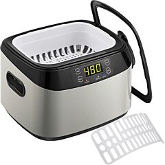 Fruits Jewelry Glasses Watches  40 Khz Ultrasonic Cleaner - Black & Silver