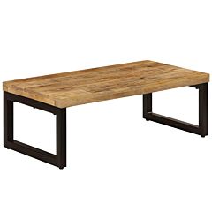 Coffee Table 43.3"x19.7"x13.8" Solid Mango Wood And Steel - Brown