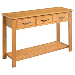 Console Table 43.3"x13.7"x29.5" Solid Oak Wood - Brown