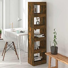 Book Cabinet/room Divider Smoked Oak 15.7"x11.8"x65.4" - Brown