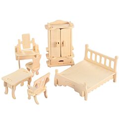 3d Wooden Dollhouse Furniture Puzzles Diy Miniature Furniture Models Set - Wooden
