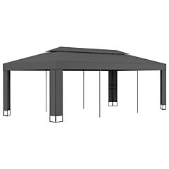 Gazebo With Double Roof 118.1"x236.2" Anthracite - Anthracite