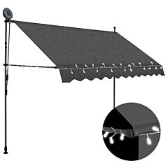 Manual Retractable Awning With Led 98.4" Anthracite - Grey