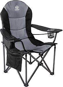 Patio Garden Chair Outdoor Camping Chair Foldable Padded Armchairs,blue+grey - Black+grey