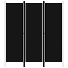 3-panel Room Divider Black 59.1"x70.9" - Black