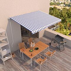 Automatic Retractable Awning Blue And White - Blue