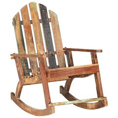 Garden Rocking Chair Solid Reclaimed Wood - Multicolour