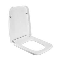 Square Toilet Seat With Grip-tight Seat Bumpers Heavy-duty Quiet-close Quick-release Easy Cleaning White - White