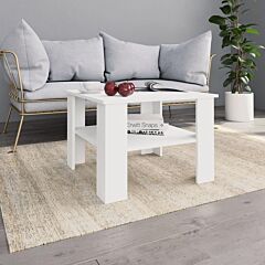 Coffee Table White 23.6"x23.6"x16.5" Chipboard - White