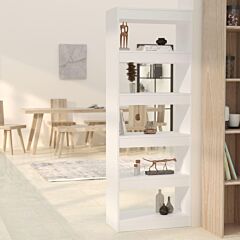 Book Cabinet/room Divider White 23.6"x11.8"x65.4" Chipboard - White