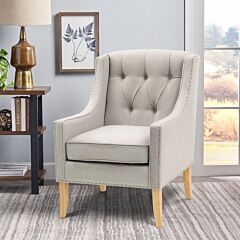 28'' Wide Tufted Armchair - Grey White