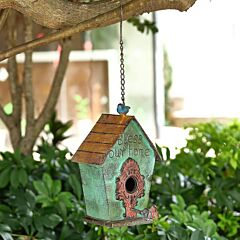 Distressed Hanging Birdhouse In Trees - As Pic