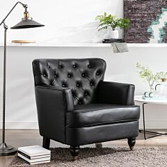 Pu Leather Club Chair ,black - As Picture