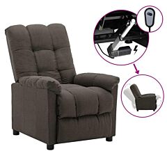 Electric Recliner Taupe Fabric - Taupe
