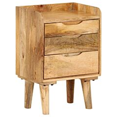 Bedside Cabinet Solid Mango Wood 15.7"x11.8"x23.4" - Brown