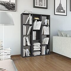 Room Divider/book Cabinet High Gloss Gray 39.4"x9.4"x55.1" Chipboard - Grey