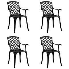 Garden Chairs 4 Pcs Cast Aluminum Black - Black