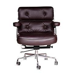 Lobby Brown Color Swivel Leather Office  Chair - Brown Color