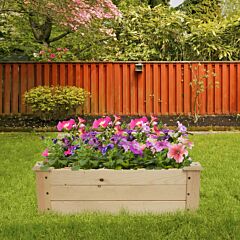 Free Shipping  61*61*20cm Outdoor Wooden Raised Garden Bed Planter For Vegetables, Grass, Lawn, Yard  Yj - Picture