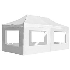 Professional Folding Party Tent With Walls Aluminium 236.2"x118.1" White - White