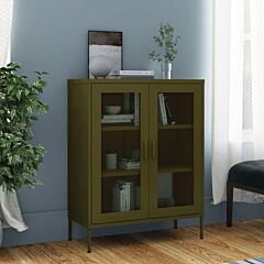Storage Cabinet Olive Green 31.5"x13.8"x40" Steel - Green