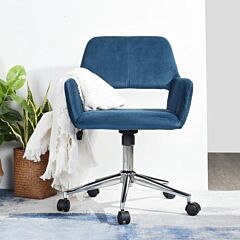 Office Chairs Chrome Velvet Cactus - Dark Blue