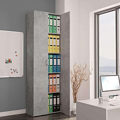 Office Cabinet Concrete Gray 23.6"x12.6"x74.8" Chipboard - Grey