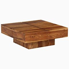 Coffee Table Solid Sheesham Wood 31.5"x31.5"x11.8" - Brown