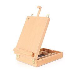 Portable Solid Beech Tabletop Wood Easel Drawing & Sketching Board With Storage Drawer - As Pictures