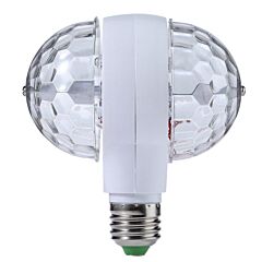 E27 6w Double-headed Led Ball Stage Rgb Light Bulb Rotating Lamp Ktv Party Disco - As Pic