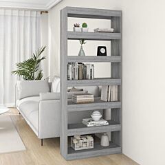 Book Cabinet/room Divider Gray Sonoma 31.5"x11.8"x78" Chipboard - Grey