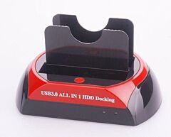 Dual Hard Drive Base Ide/sata (2.5 And 3.5) Without Card Reader - Red