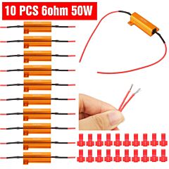 10 Pic 50w 6 Ohm Load Resistor Set With T-taps - Orange