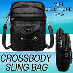 Small Cell Phone Purse Wallet Shoulder Bag Case Cross-body Pouch Handbag Women - Black