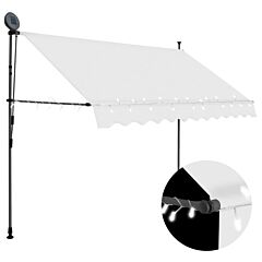 Manual Retractable Awning With Led 98.4" Cream - Cream