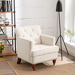 Modern Style Tub Chair For For Living Room,linen Club Chair ,beige - As Picture