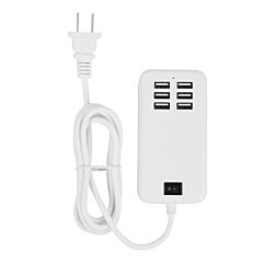 Multiport 6-usb Us Ac Wall Charger - White