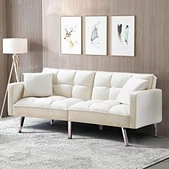 [only Pick Up]futon Sofa Sleeper Velvet - White