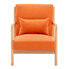 Fabric Oak Sofa Orange (66 X 68 X 75cm) Rt - Orange