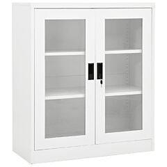 Office Cabinet White 35.4"x15.7"x41.3" Steel - White